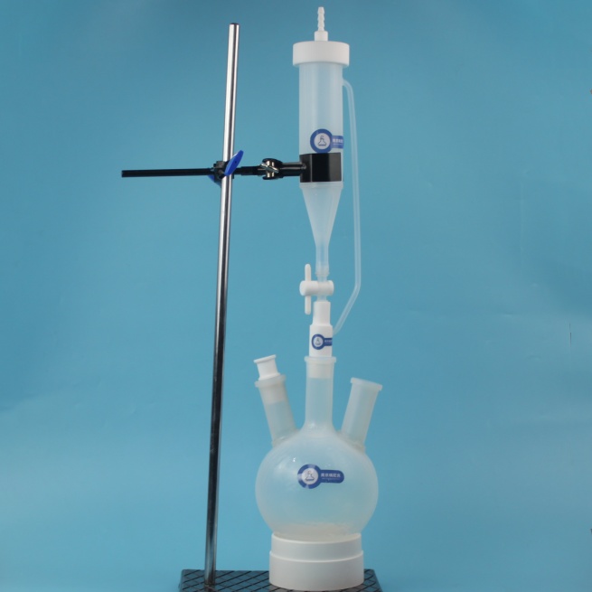 氟化工有機反應(yīng)蒸餾裝置PFA反應(yīng)罐+PFA冷凝管+FEP分液漏斗+PFA接收瓶